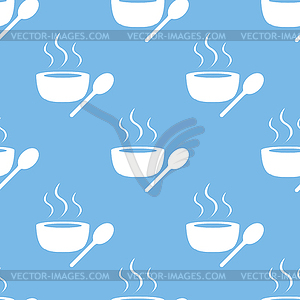 Lunch time seamless pattern - vector clip art