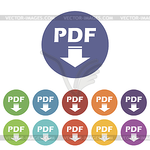 Pdf flat icon - vector clipart