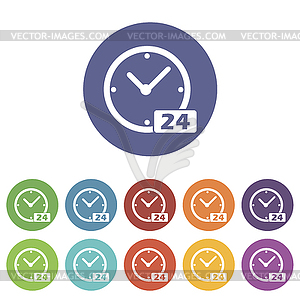 Clock flat icon - stock vector clipart