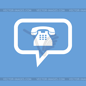 Телефон белый значок - иллюстрация в векторе