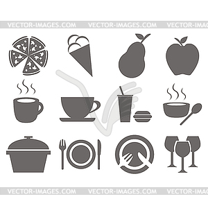 Food icons set - vector clipart