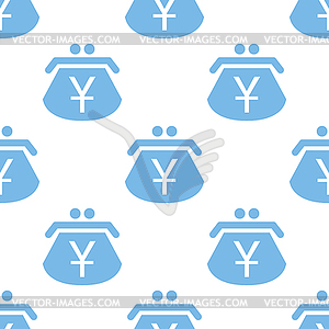 Yen purse seamless pattern - vector image