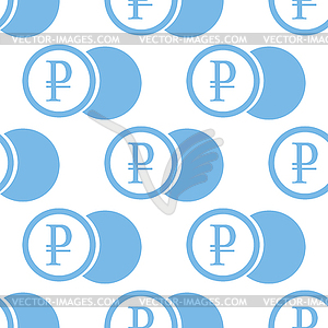 Rouble coin seamless pattern - vector clipart