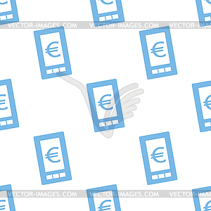 Euro phone seamless pattern - vector clip art