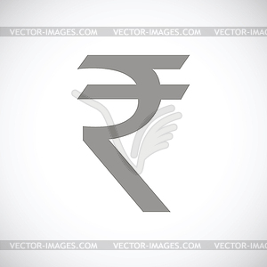 Rupee black icon - vector image