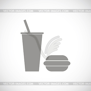 Fast food black icon - vector clipart