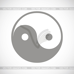 Yin Yang black icon - vector image