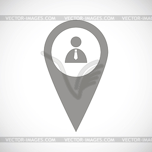 Man pointer black icon - vector image