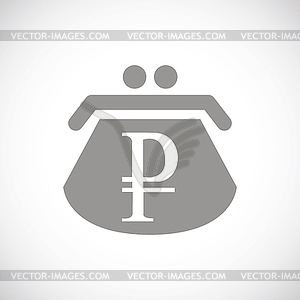 Rouble black icon - vector clipart