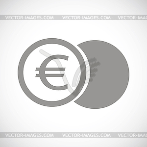 Euro coin black icon - vector clipart