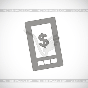 Dollar phone black icon - vector clipart