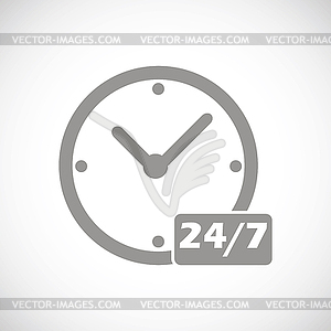 Clock black icon - vector image