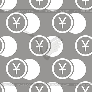 Йен монета бесшовные модели - черно-белый векторный клипарт