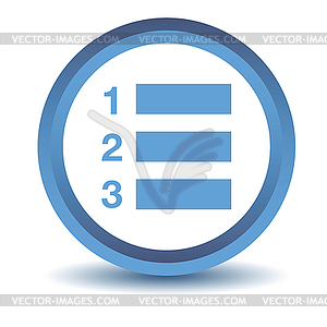 Blue numbered list icon - vector image