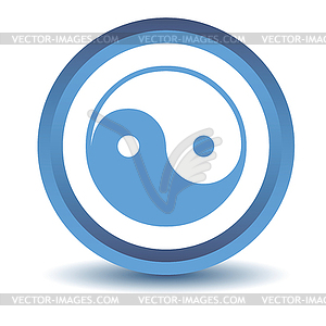 Blue Yin Yang icon - vector image