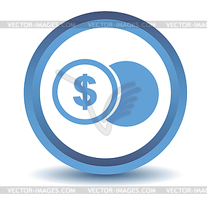 Blue Dollar coin icon - vector clipart / vector image