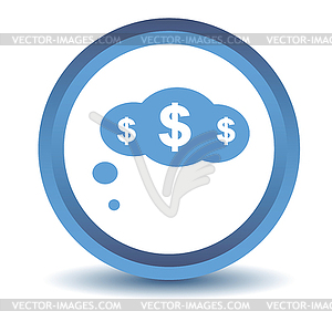 Синий Доллар облако значок - иллюстрация в векторном формате