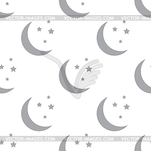 New Moon seamless pattern - vector clip art