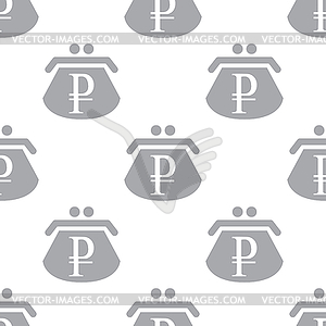 New Rouble purse seamless pattern - vector image