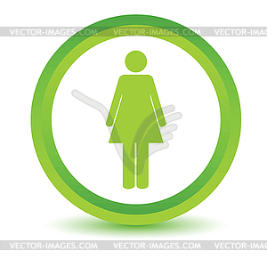 Green woman icon - vector image