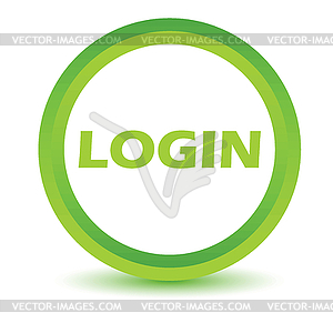Green login icon - vector clip art