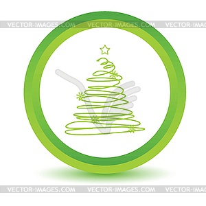 Зеленый значок елка - векторное изображение