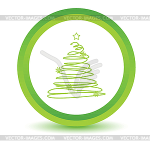 Green fir-tree icon - vector image