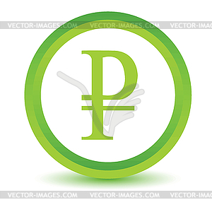 Green ruble icon - vector clip art