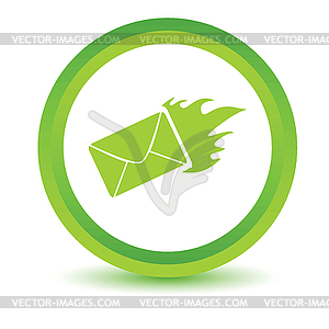 Зеленый Горячая значок письмо - векторизованный клипарт