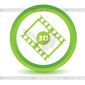 Green 3d film icon - vector clip art