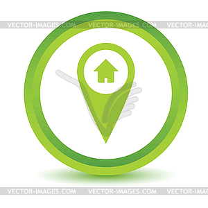 Green Home pointer icon - vector clip art