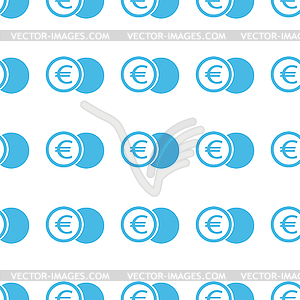 Unique Euro coin seamless pattern - vector image