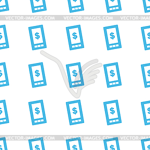 Unique Dollar phone seamless pattern - vector clipart