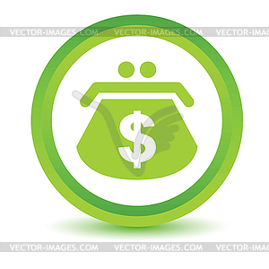 Зеленый Доллар значок кошелек - изображение в векторе / векторный клипарт