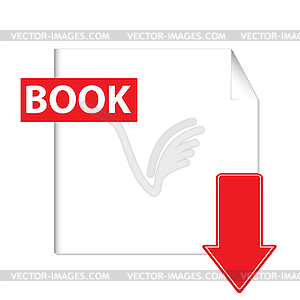 Book download icon - vector clipart