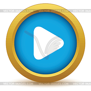 Gold play icon - vector image