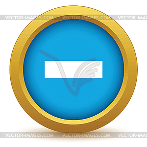 Gold minus icon - vector image