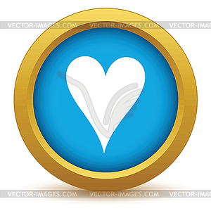 Gold heart card icon - vector image