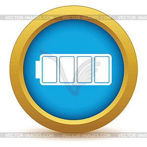 Gold battery icon - vector clip art