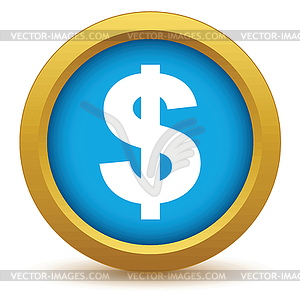 Gold dollar icon - vector image
