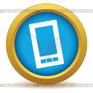 Gold smartphone icon - vector image