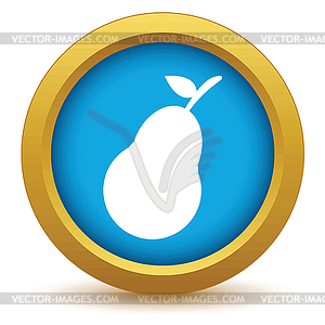 Gold pear icon - vector image