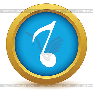 Gold musical note icon - vector image