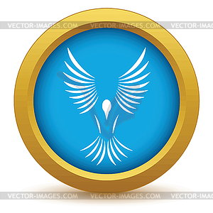 Gold bird icon - vector EPS clipart