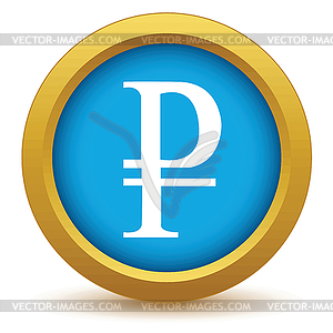 Gold ruble icon - stock vector clipart