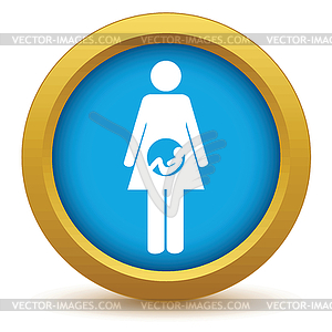 Gold pregnancy icon - vector clipart