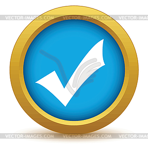 Gold yes icon - vector image