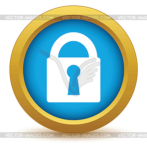 Gold lock icon - vector image