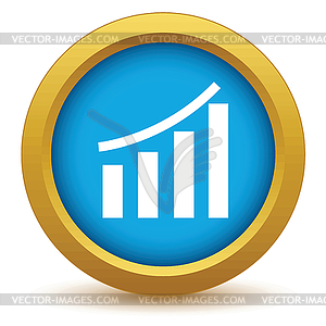 Gold growing graph icon - vector clipart