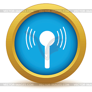 Gold TV tower icon - vector image